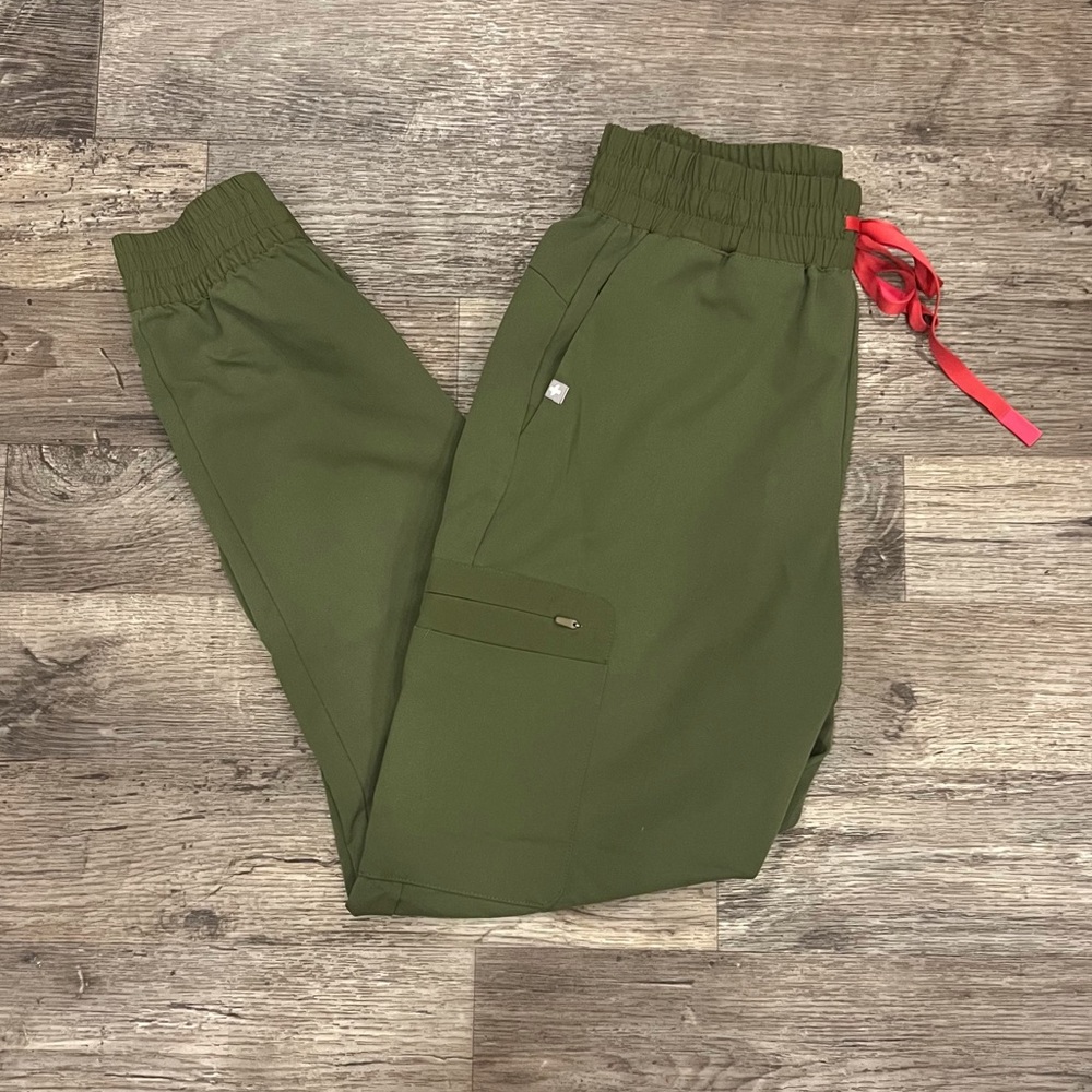 Figs dark olive Atlanta high waisted skinny jogger